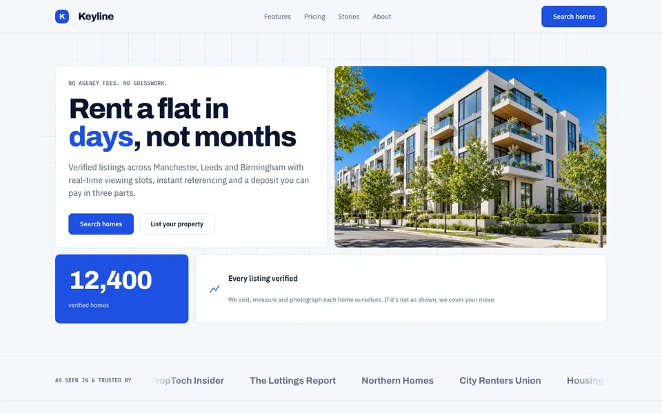Blue Property — live preview of the industry style