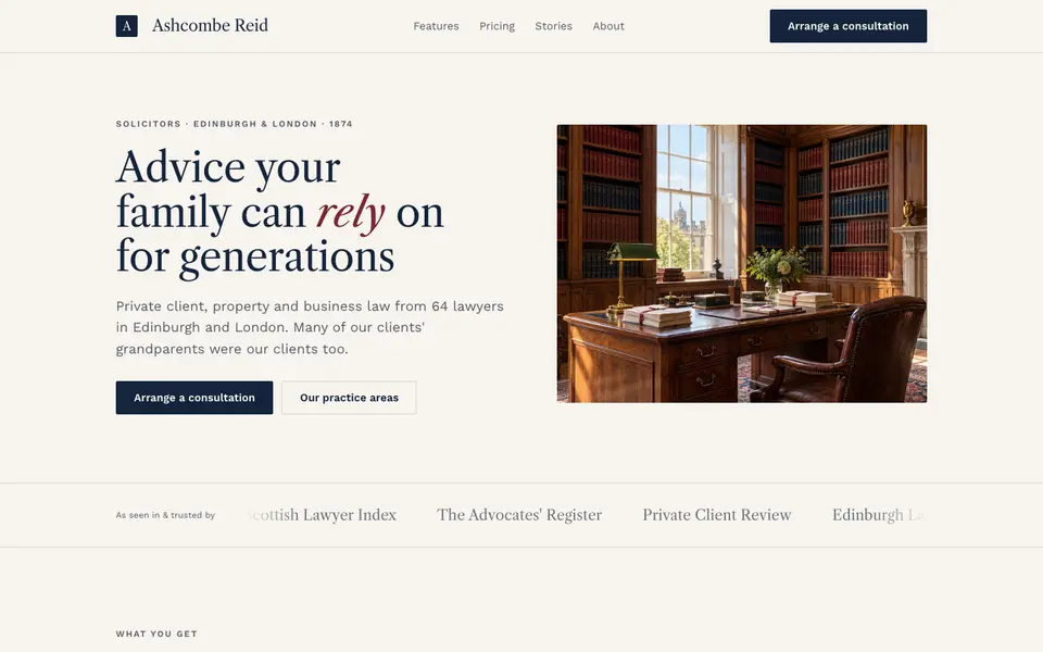 Chambers Heritage — live preview of the industry style