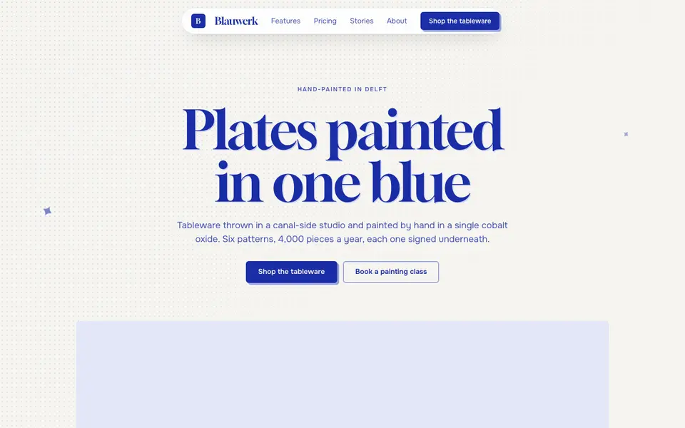 Cobalt Ink — live preview of the minimal style