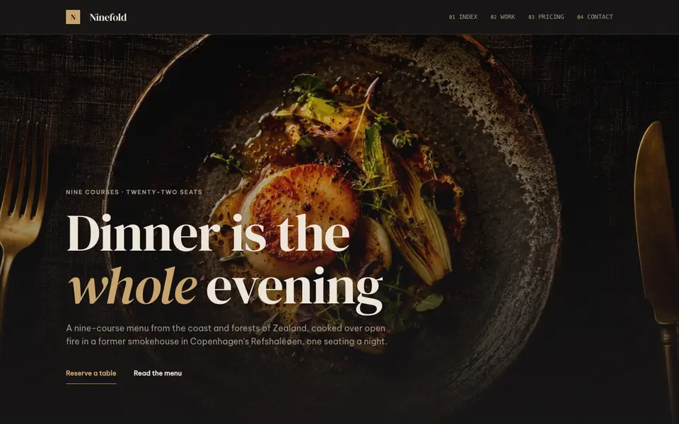 Dark Dining — live preview of the industry style