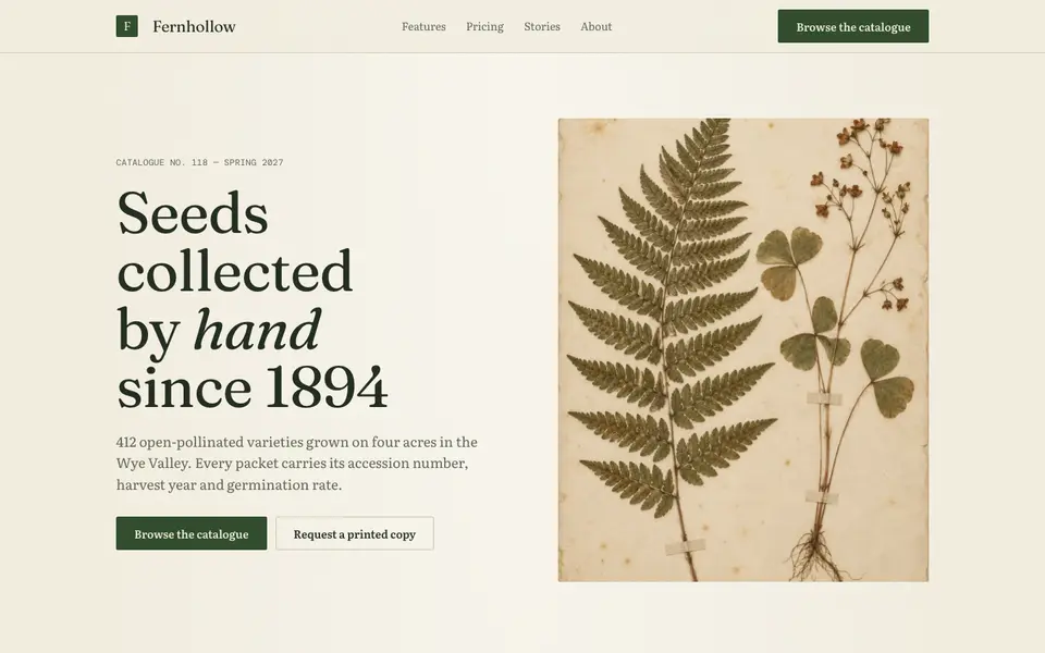 Herbarium Journal — live preview of the editorial style