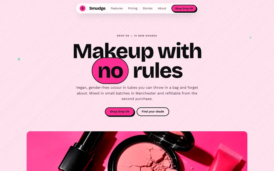 Hot Pink Brutal — live preview of the brutalist style