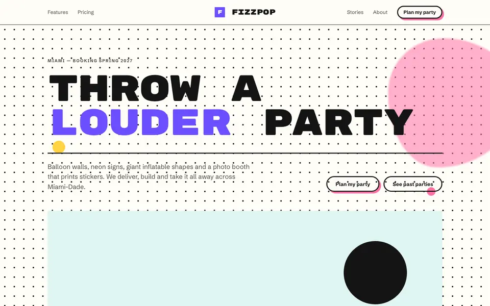 Memphis Party — live preview of the playful style