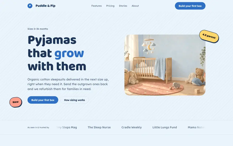 Nursery Blue — live preview of the pastel style