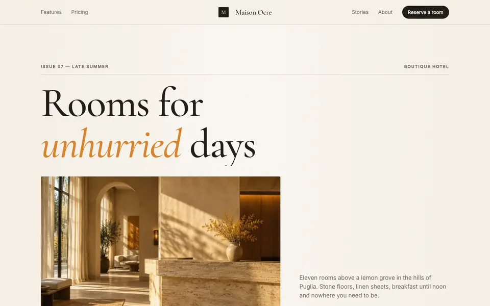 Saffron Editorial — live preview of the editorial style