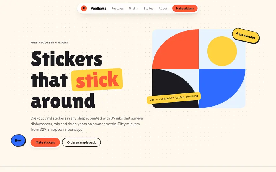 Sticker Pop — live preview of the playful style