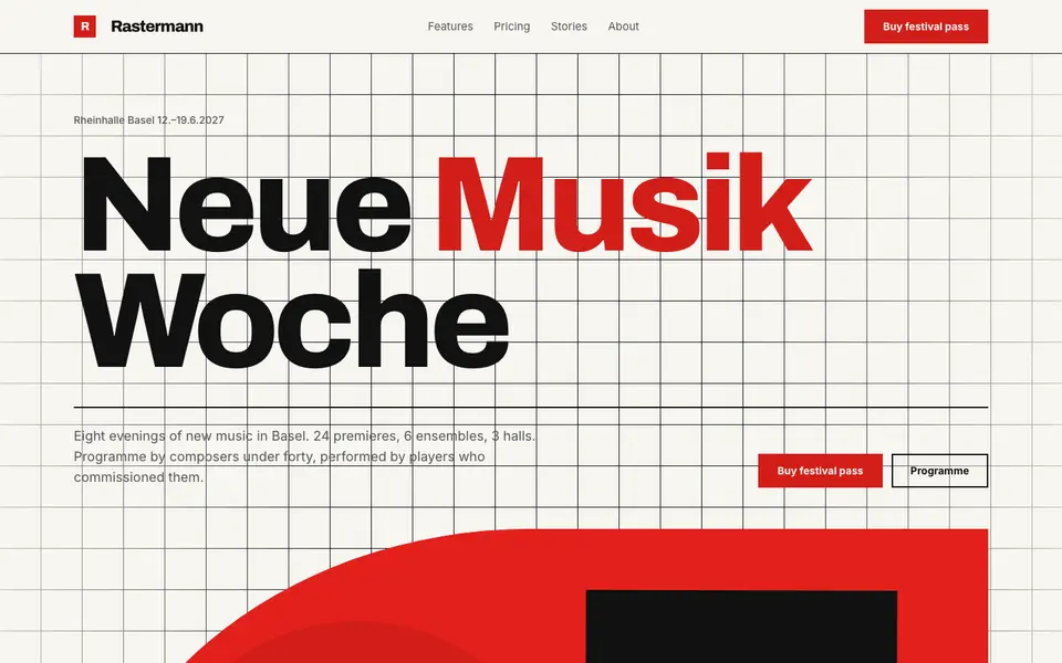 Swiss Poster — live preview of the minimal style