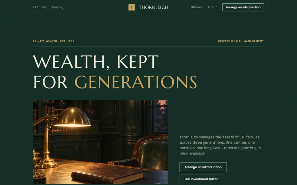 Verdant Reserve — live preview of the industry style