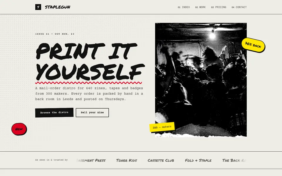 Xerox Zine — live preview of the brutalist style